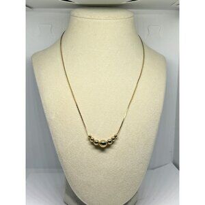 1970's vintage slide a bead gold tone minimalist necklace 18"